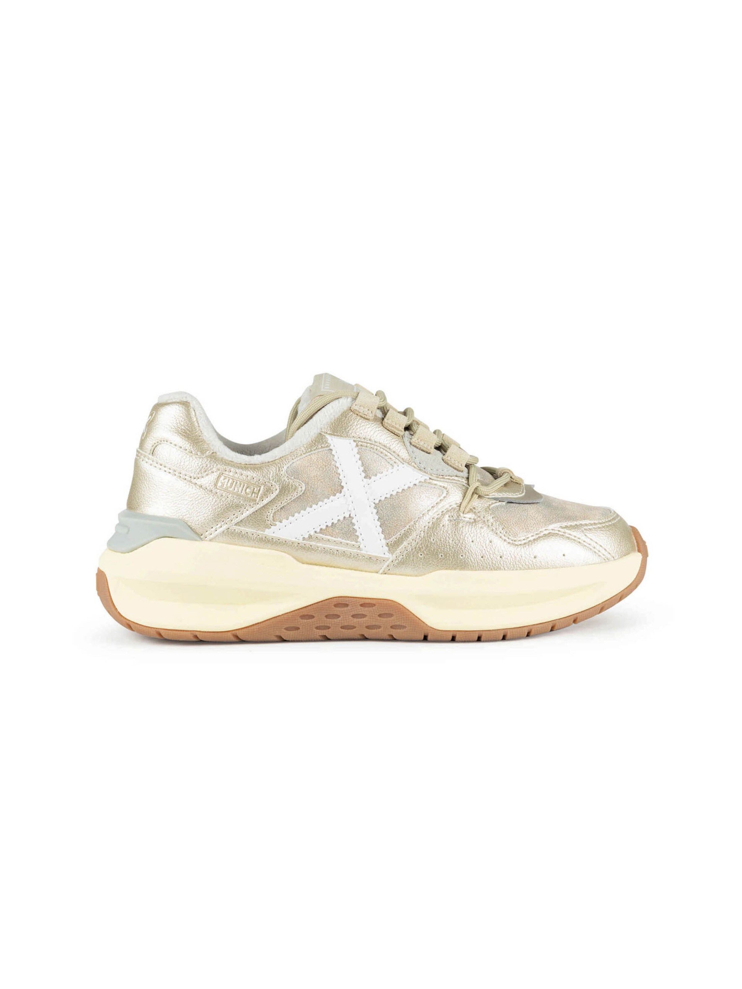 Sneaker bassa 'NEXA' di MUNICH in oro: lato