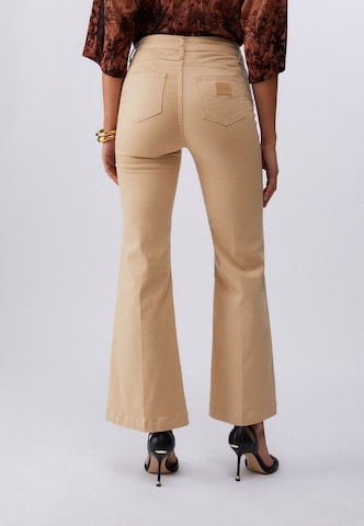 Liu Jo Flared Trousers with creases in Beige