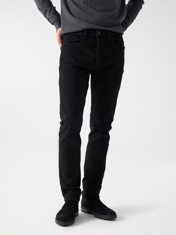 Coupe slim Jean Salsa Jeans en noir : devant