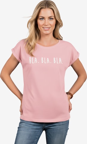 MAKAYA Shirt 'Bla Bla Bla' in Pink: front