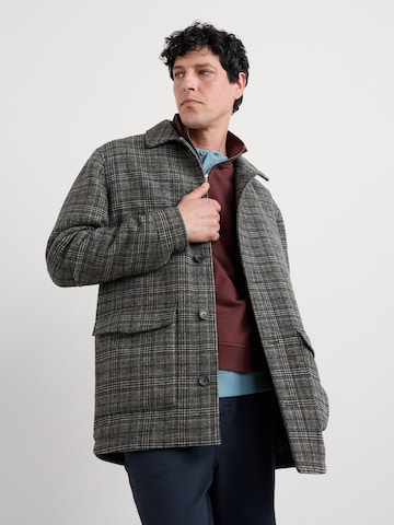 Manteau mi-saison ' Rowlocks Check' Seasalt Cornwall en gris : devant