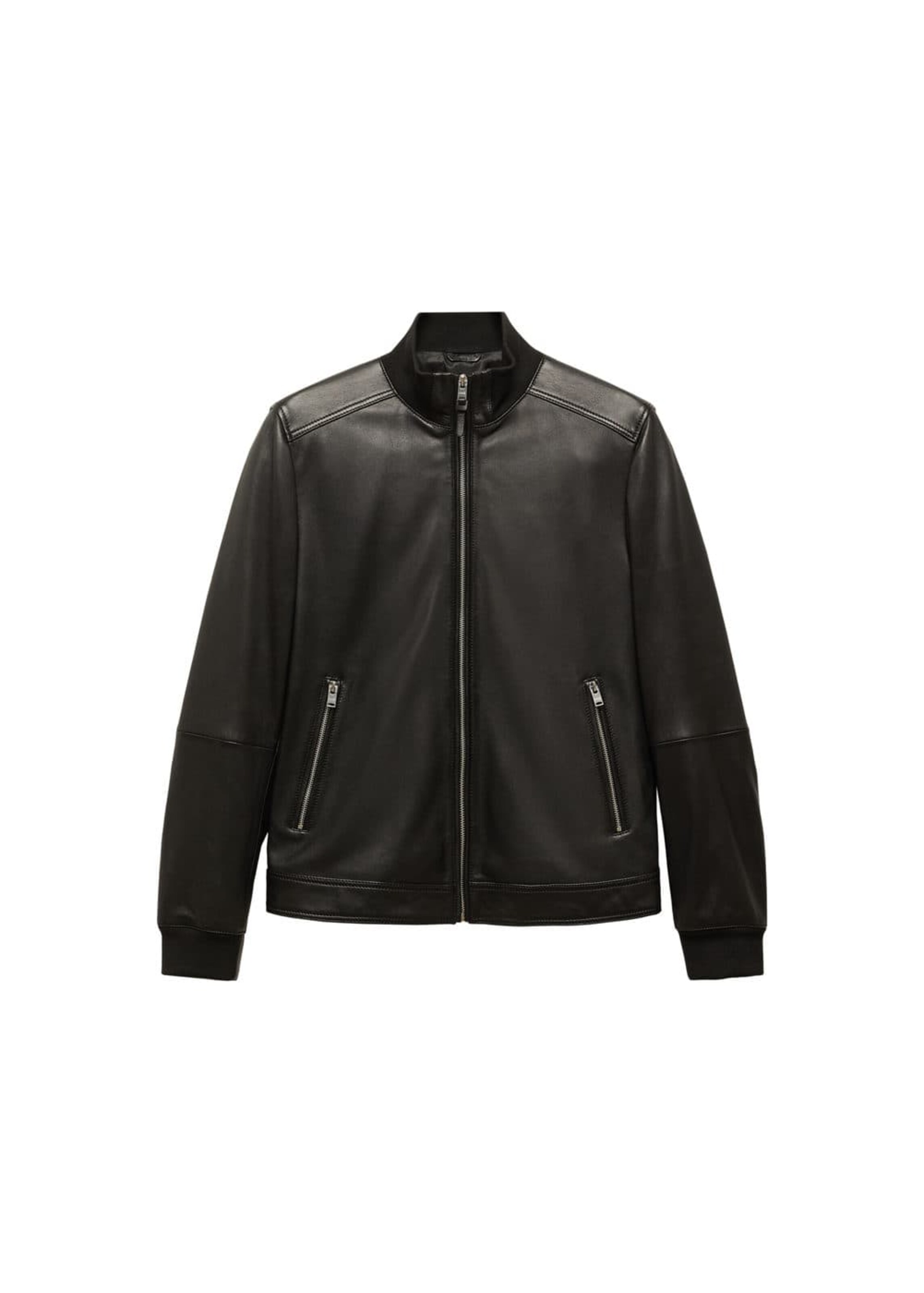 Mango leather jacket outlet mens