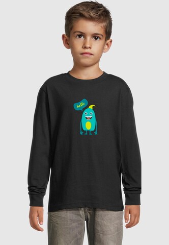 Merchcode Shirt 'Monster Hello' in Schwarz: Vorderseite