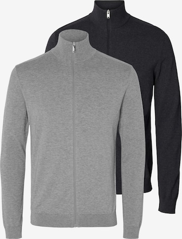 SELECTED Knit Cardigan 'Berg' in Grey: front