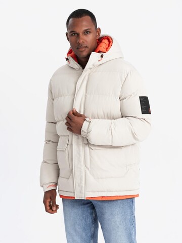 Ombre Winter jacket 'OM-JAHP-0208' in White: front