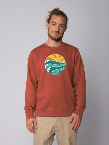 Felpa ' Summer Sun ' di Watapparel in marrone: frontale