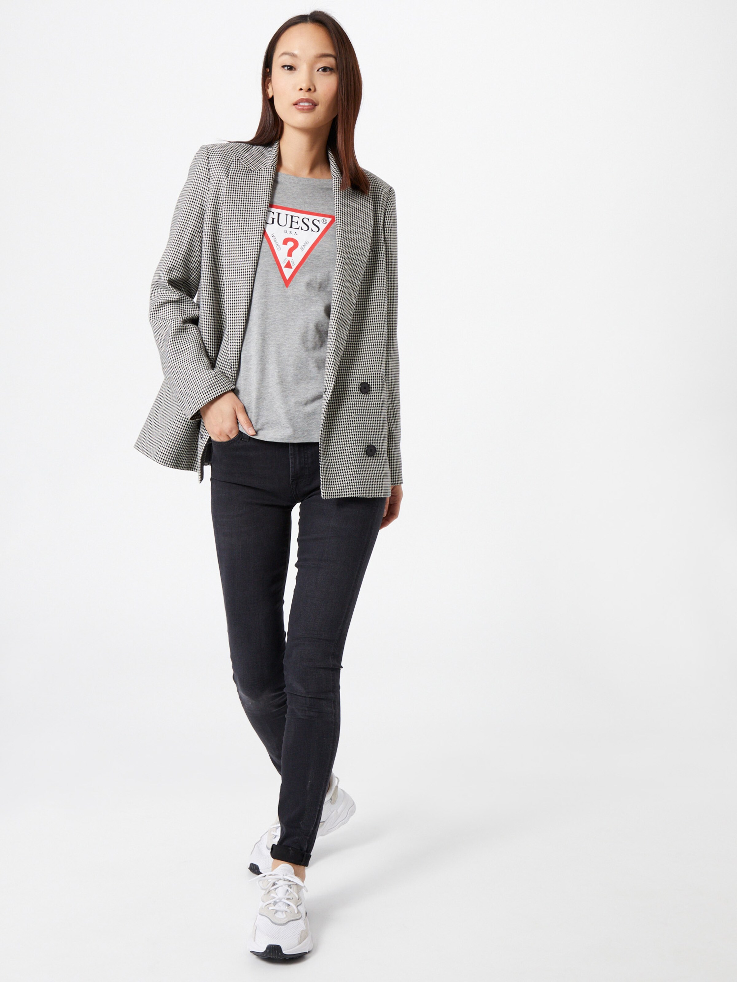 Frauen Shirts & Tops GUESS T-Shirt in Graumeliert - LX82548 Frauen Shirts & Tops GUESS T-Shirt in Graumeliert - LX82548