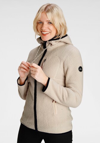 POLARINO Athletic Fleece Jacket in Beige: front