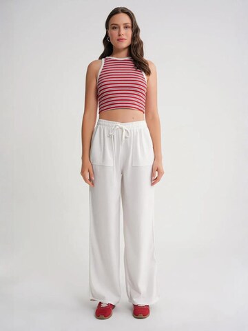 MixRay Wide leg Trousers in White