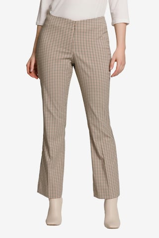 Bootcut Pantalon à plis Ulla Popken en beige : devant