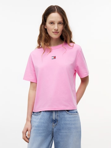 Tommy Jeans Футболка в Ярко-розовый: спереди