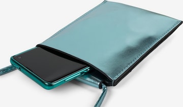 styleBREAKER Crossbody Bag 'Handy Umhängetasche Metallic' in Blue