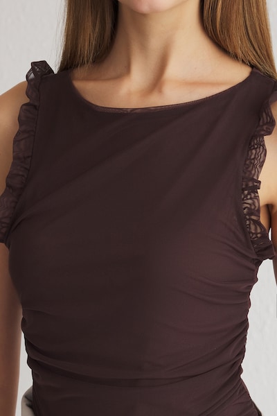 Trendyol Shirtbody in XS in dunkelbraun, Produktansicht