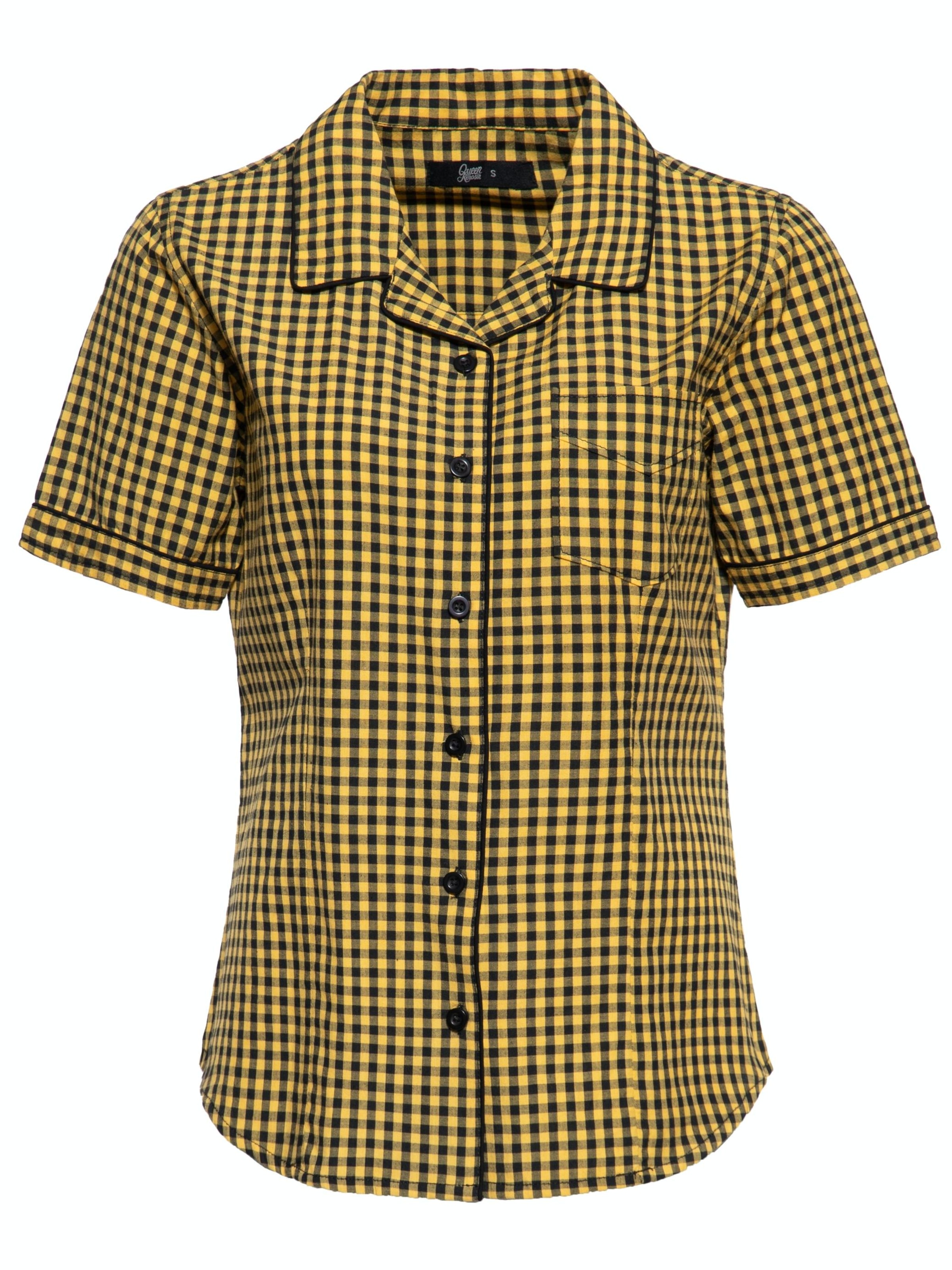 Queen Kerosin Bluse‌‌‌‌‌‌ in XXXL in gelb, Produktansicht
