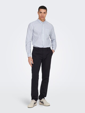 Coupe regular Chemise 'Alvaro' Only & Sons en bleu