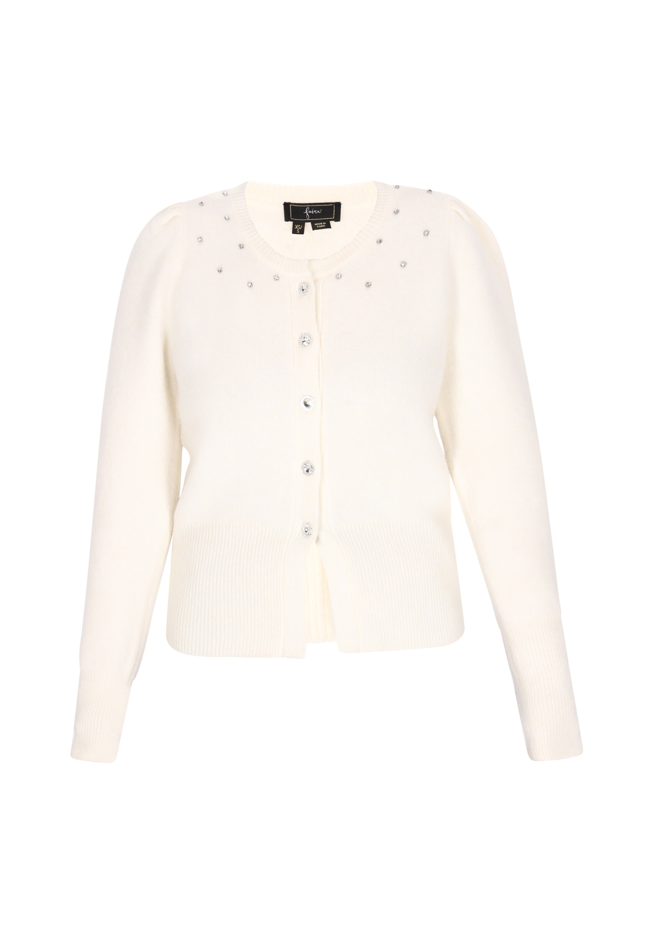 faina Плетена жилетка в бяло: отпред