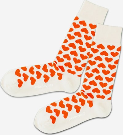 DillySocks Socken 'Love Story' in creme / orange, Produktansicht