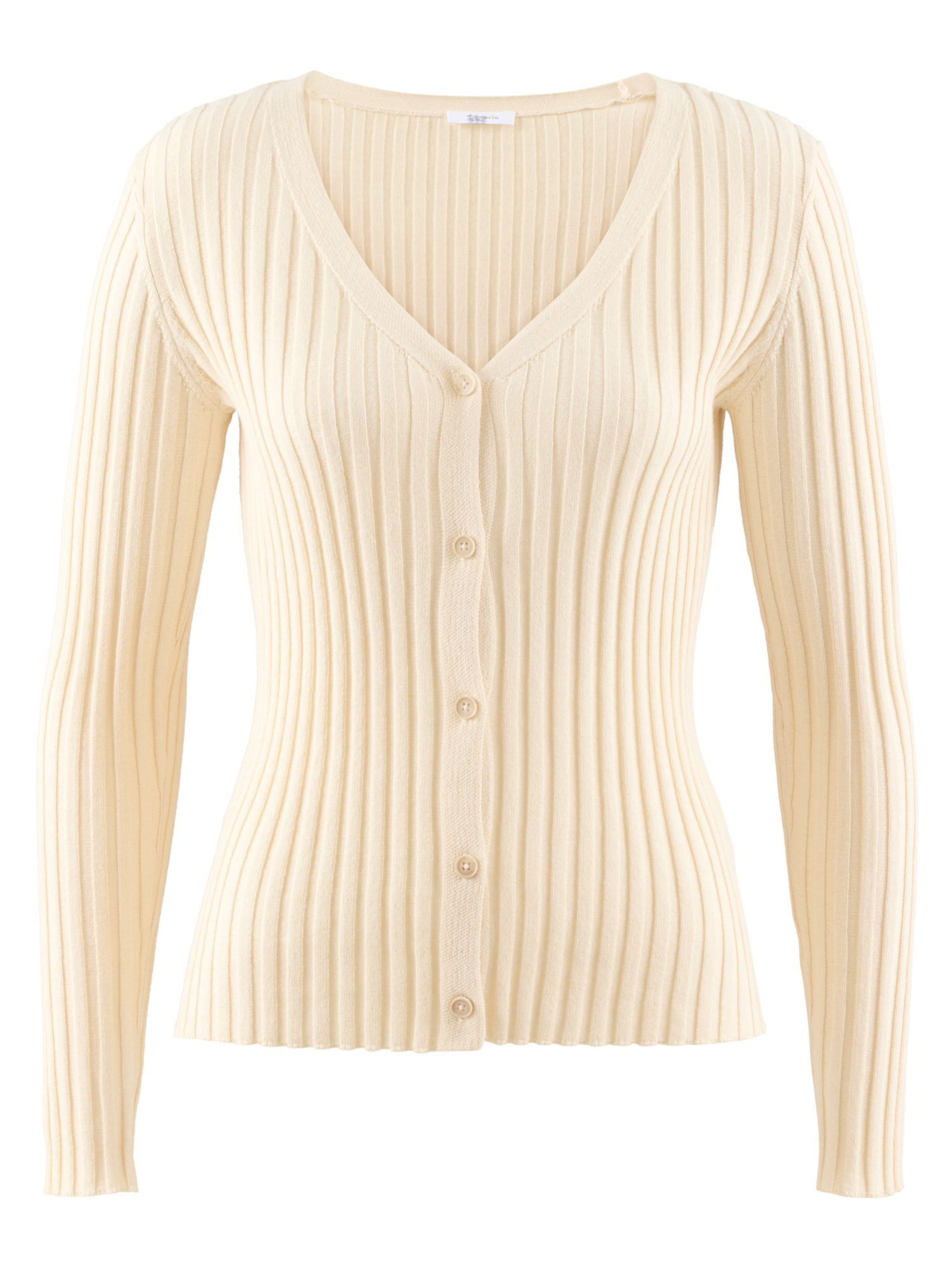 Tamaris Knit Cardigan in White: front