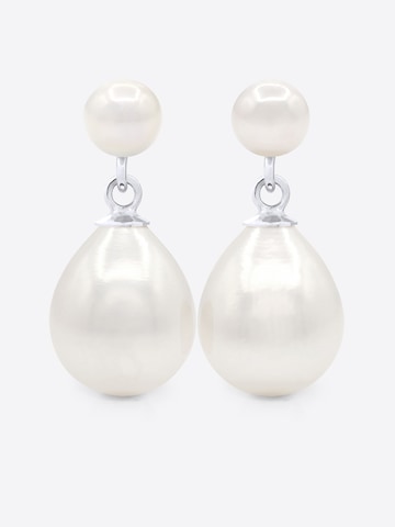 Boucles d'oreilles 'LEVALLOIS' Ateliers Saint Germain en blanc : devant