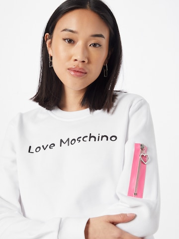 Love Moschino Collegepaita 'FELPA' värissä valkoinen