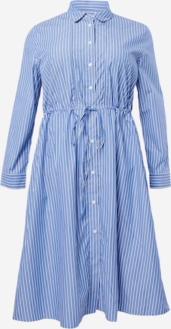 Tommy Hilfiger Curve - Vestido camisero en azul: frente