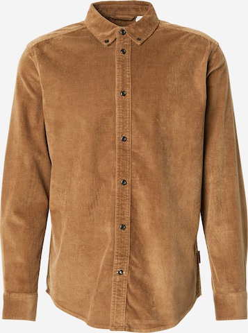 Coupe regular Chemise 'ONSMICHAEL' Only & Sons en marron : devant