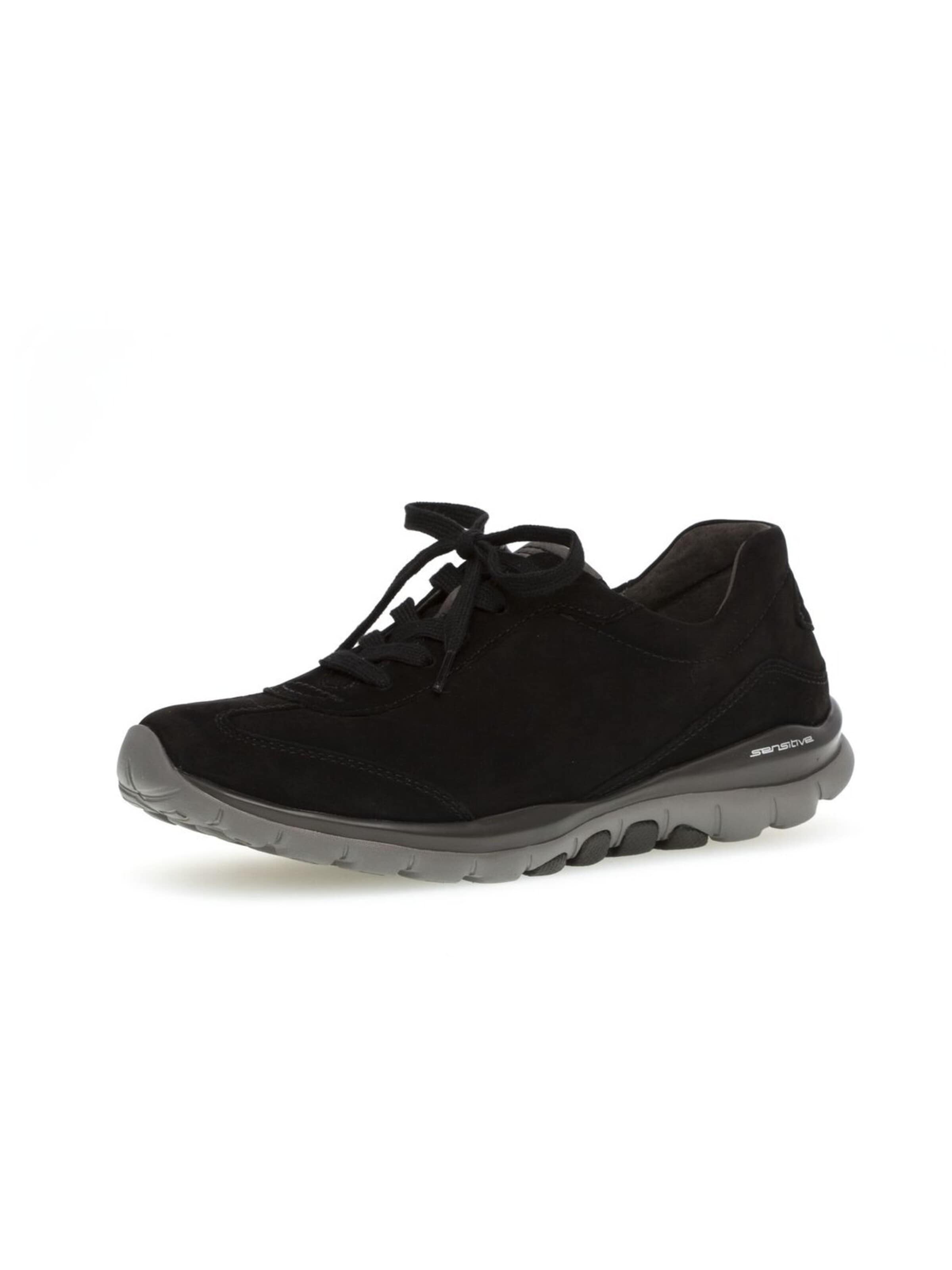 GABOR - Zapatos con cordón 'Komfort Schnürschuh Damen 06.965.47 RollingSoft Echtleder in schwarz' en negro: frente