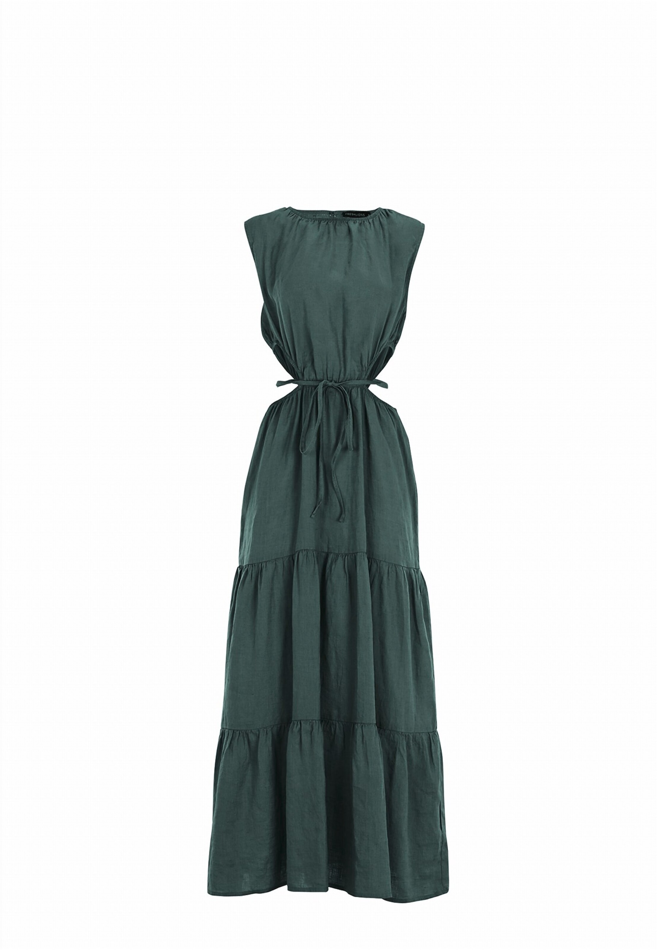 FRESHLIONS Jurk 'Lilia' in Groen: voorkant