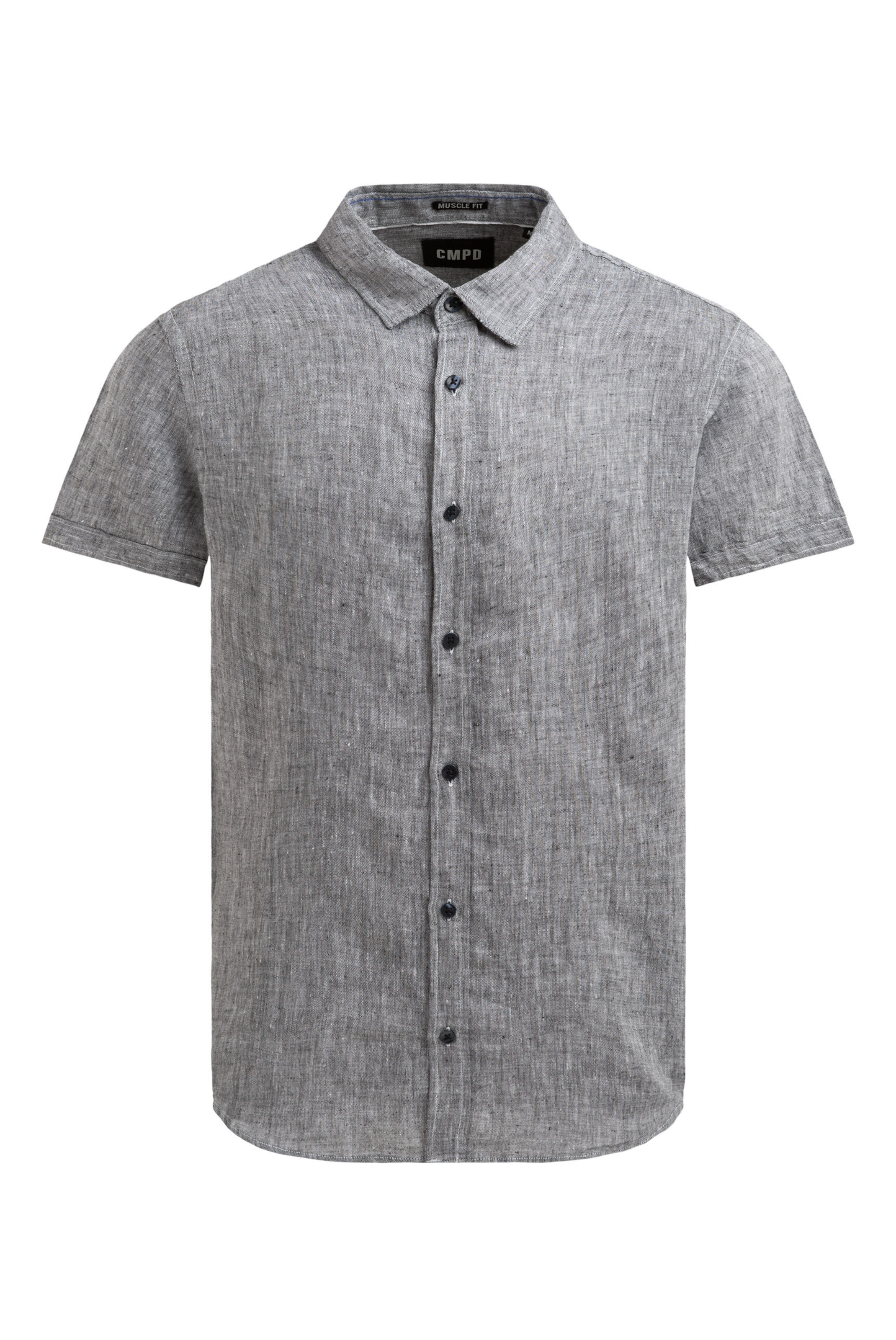CAMP DAVID Slim fit Button Up Shirt in Grey: front