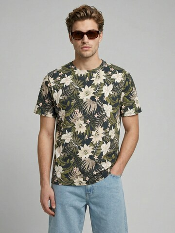 T-Shirt 'JREBRUSSEL FLOWER' JJ Rebel en noir : devant
