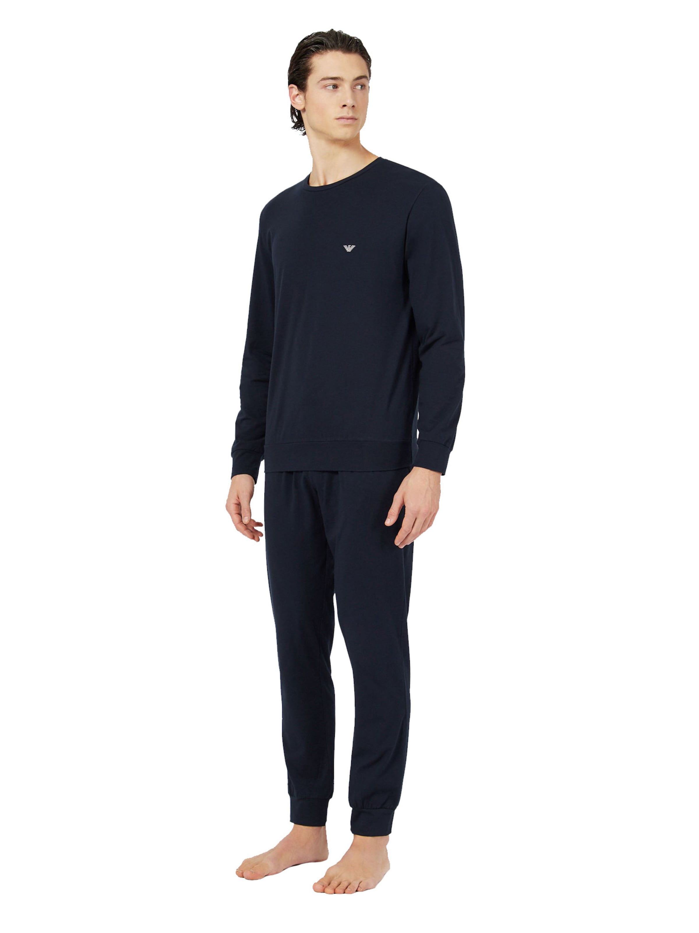 Emporio Armani Pyjama lang in Blauw: voorkant