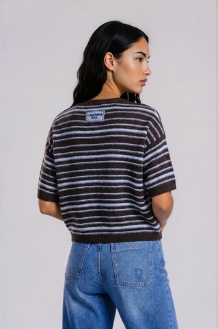 Smith&Soul Kurzarm-Pullover mit Streifen in Braun