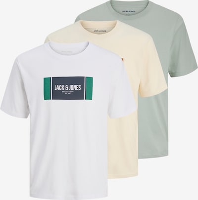 Marškinėliai 'JJHAYATO' iš JACK & JONES, spalva – pastelinė geltona / pastelinė žalia / balta, Prekių apžvalga