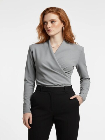 No Matter What Shirt Bodysuit in Grey: front
