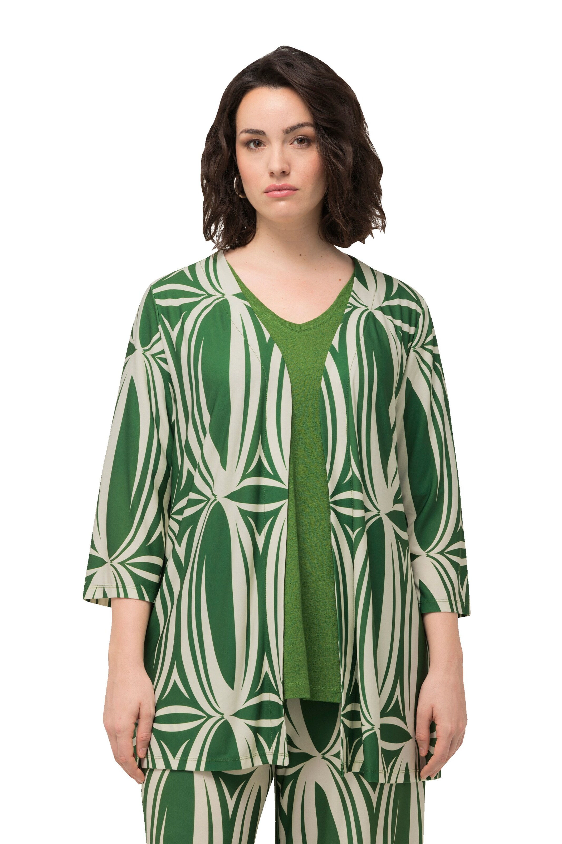 Ulla Popken Strickjacke in Grün: Vorderseite