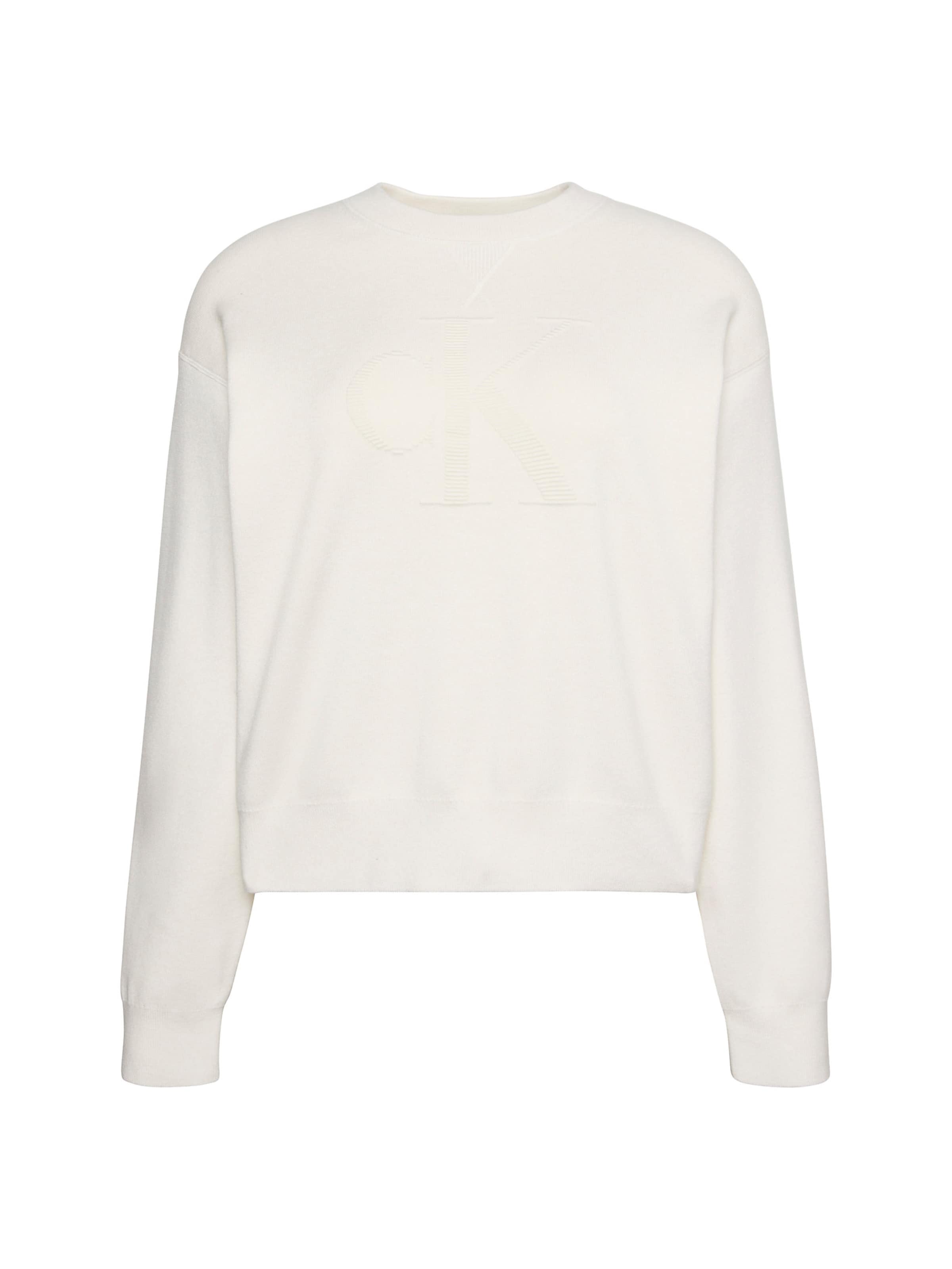 Pull-over Calvin Klein Jeans en blanc : devant