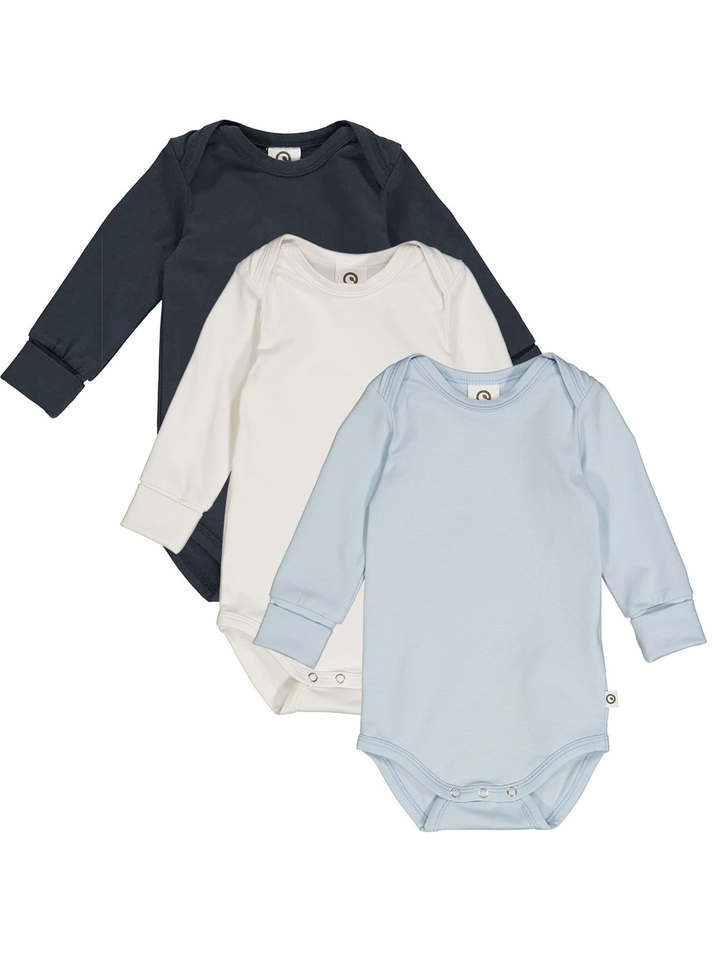 Barboteuse / body Müsli by GREEN COTTON en bleu : devant