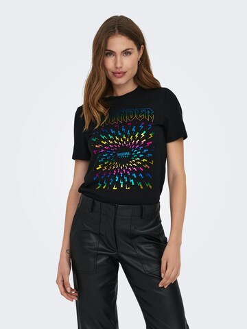 ONLY - Camiseta 'KANDY LIFE' en negro: frente