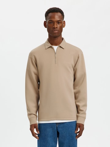 SELECTED Sweatshirt in Beige: voorkant