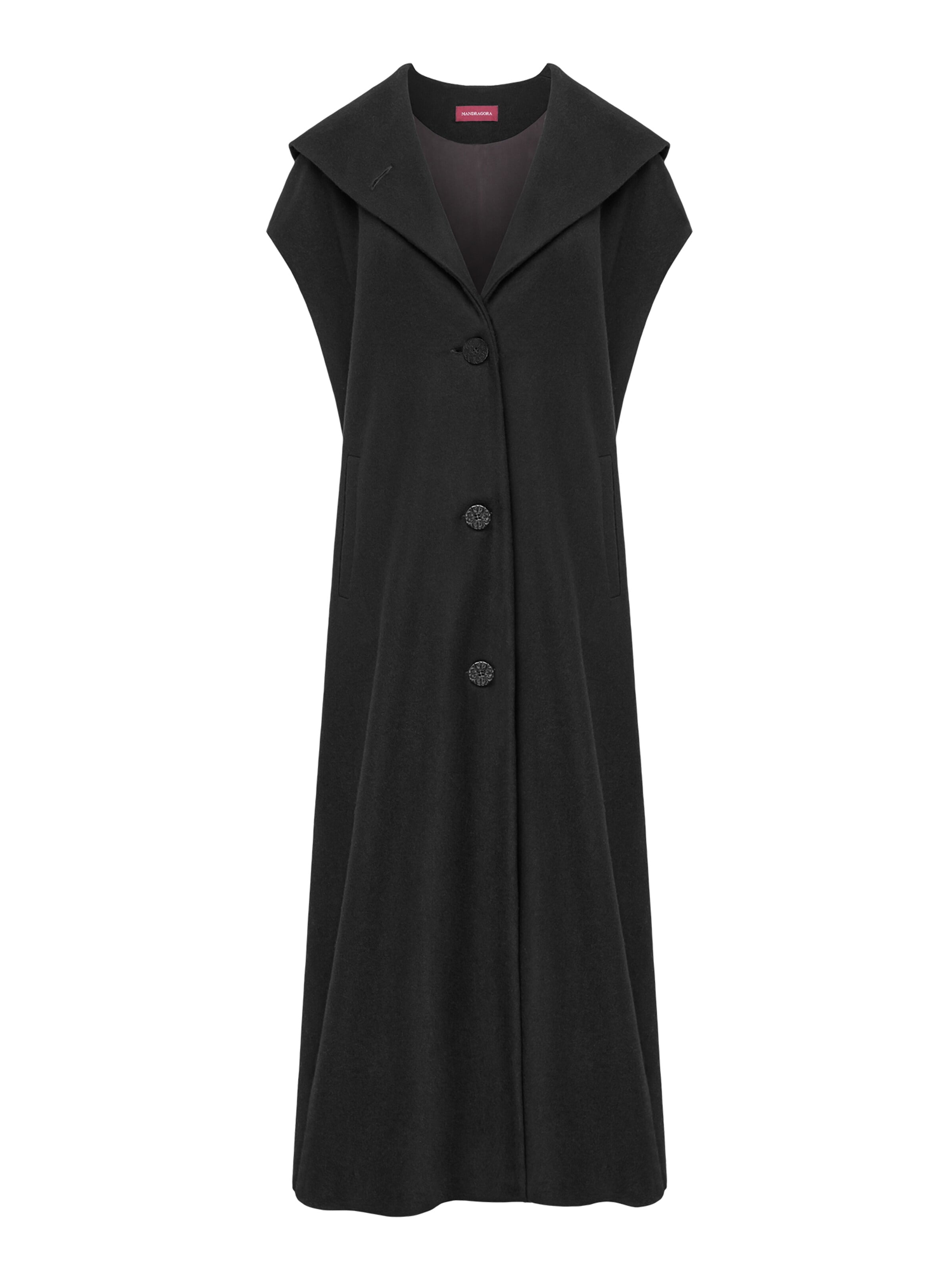 mandragora Kimono 'Fean'‌‌‌ in Schwarz: Vorderseite