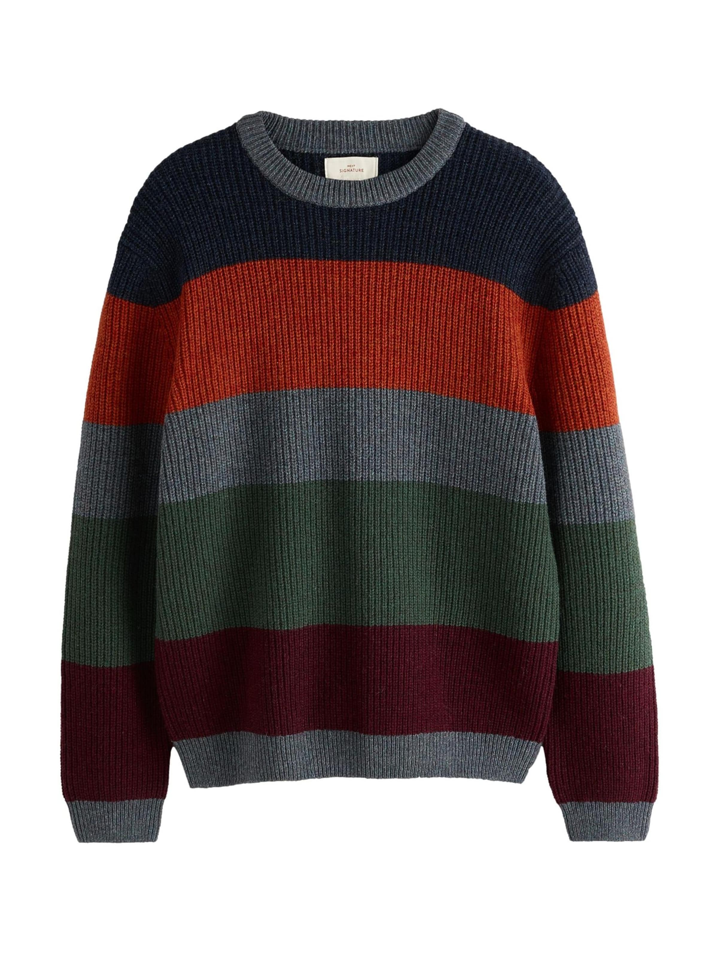 Next Sweater in L in Navy / Graphite / Green / Dark orange, Item view