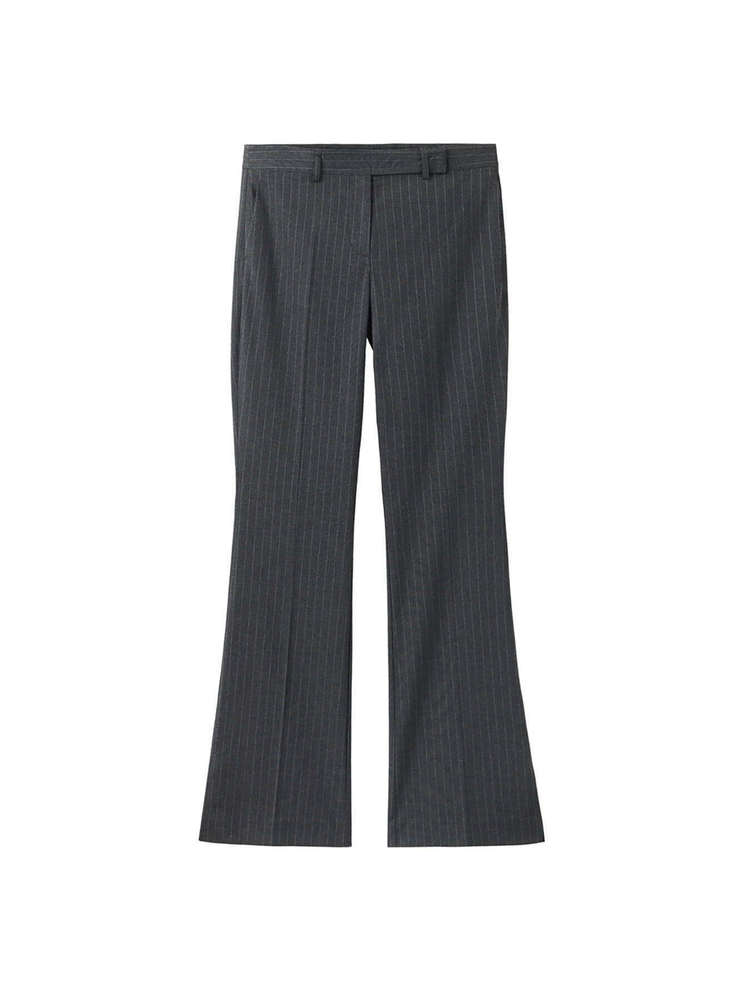MANGO - Acampanado Pantalón de pinzas 'GLASS' en gris: frente