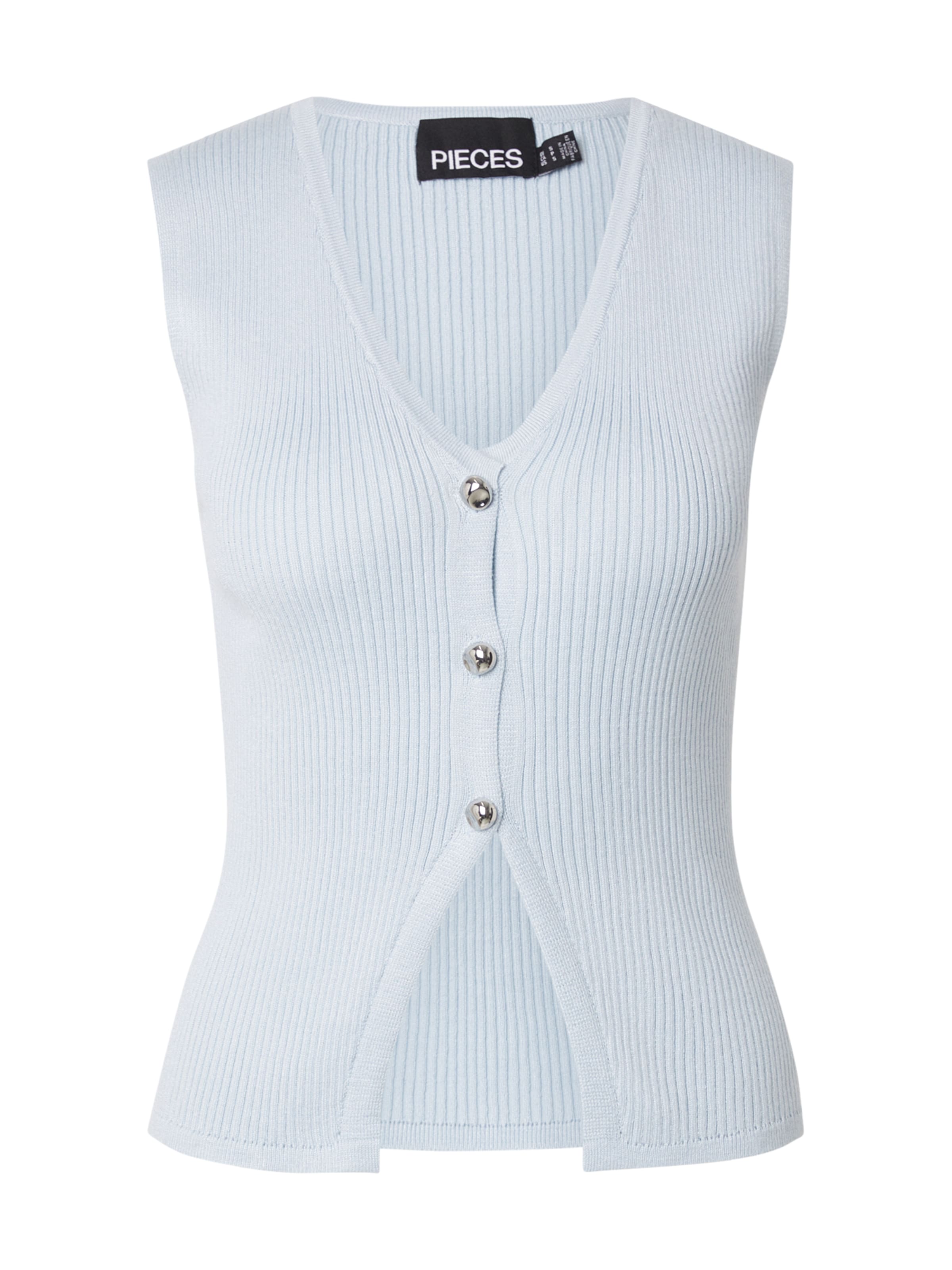 PIECES Strickweste 'PCAVA' in Blau: Vorderseite