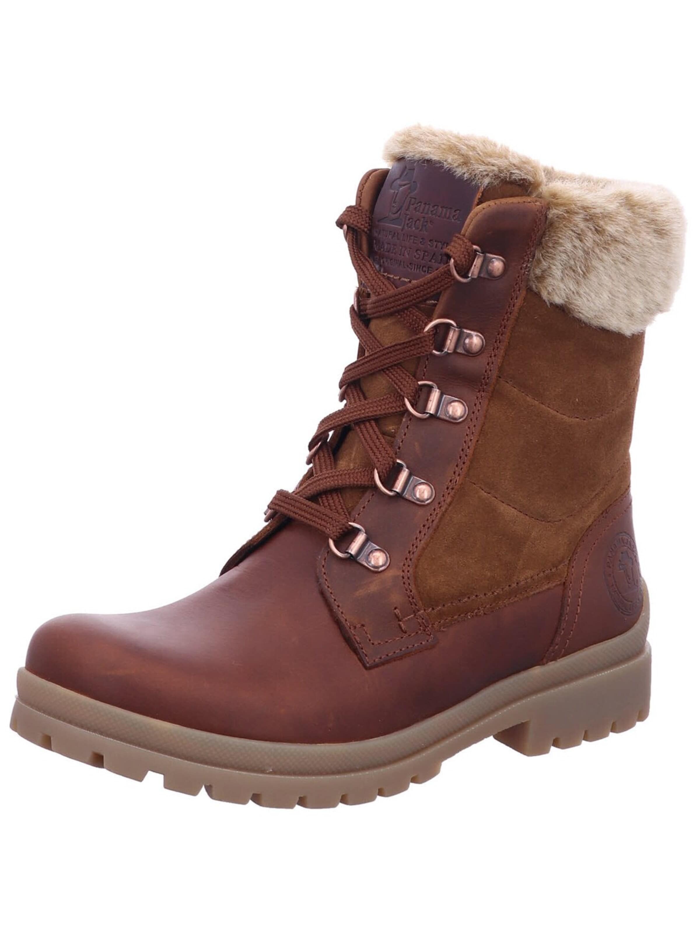 Bottes à lacets 'Schnürstiefelette Damen Tuscani B26 Echtleder in braun' PANAMA JACK en marron : devant