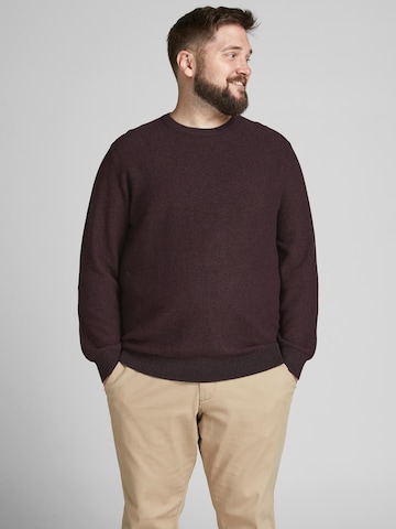 Jack & Jones Plus Tröja 'Aaron' i röd: framsida