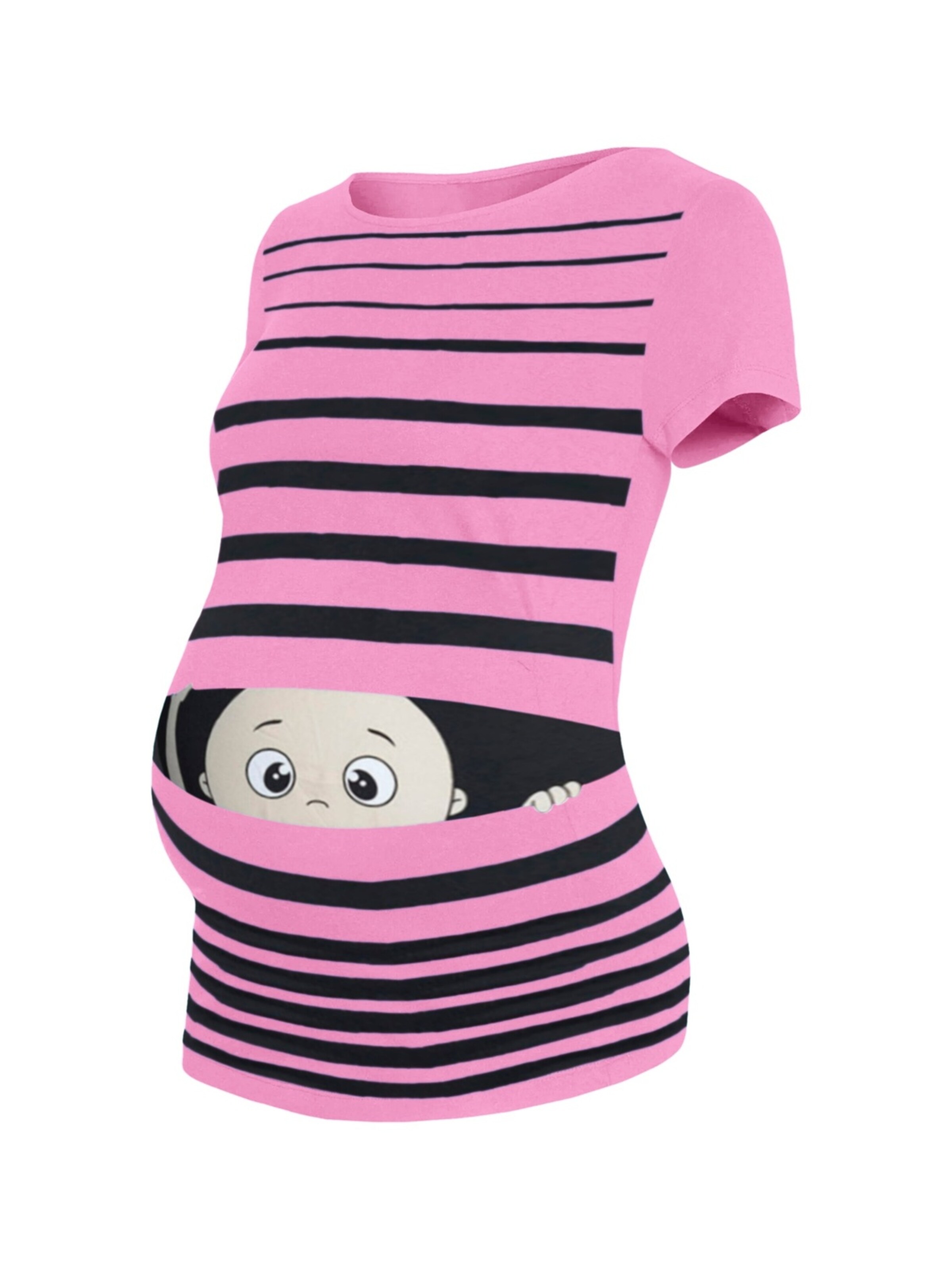 M.M.C. Shirt 'Guck Guck Umstandsshirt' in Pink: front
