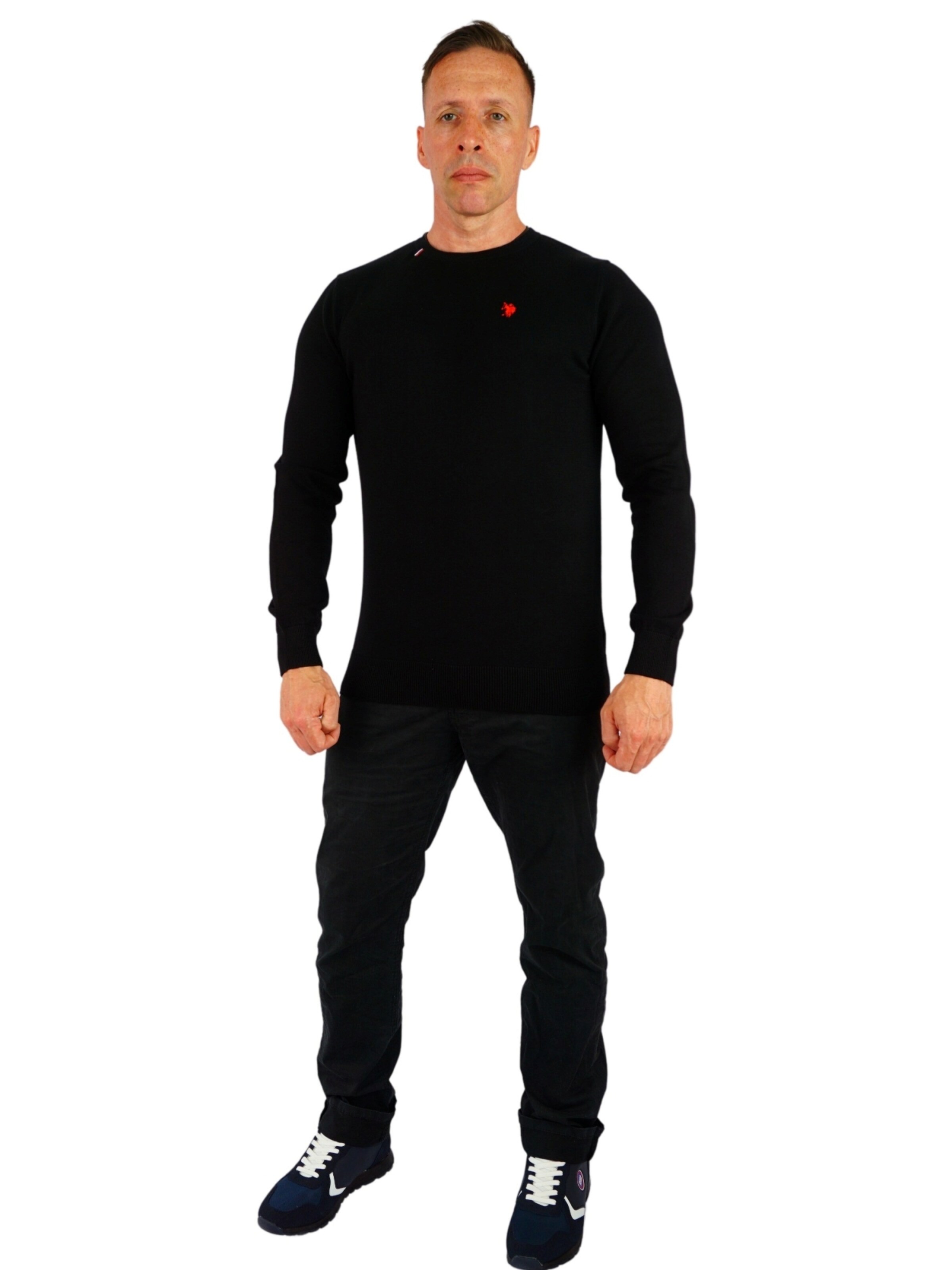 U.S. POLO ASSN. Pullover i sort: forside