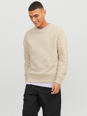 Sweat-shirt JACK & JONES en beige : devant