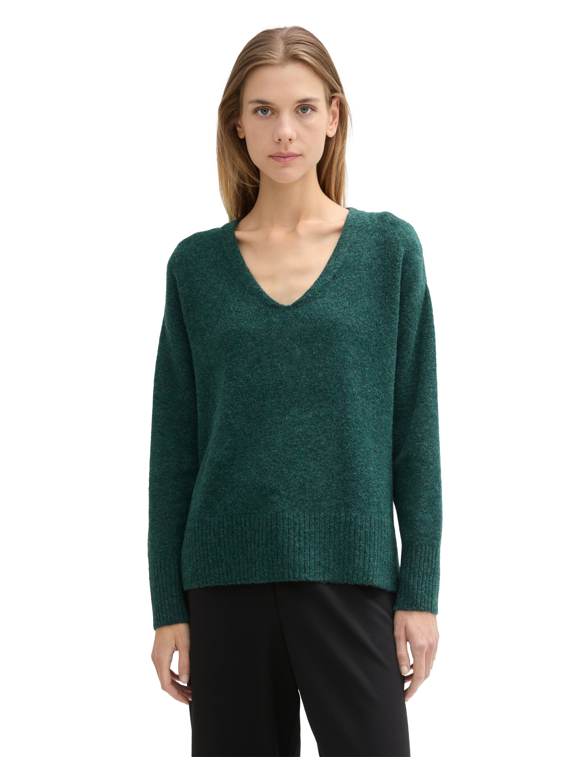 TOM TAILOR DENIM Sweater in Green: front
