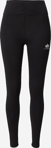 ALPHA INDUSTRIES Skinny Leggings in Zwart: voorkant